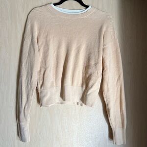lululemon cream crewneck sweater in size 4